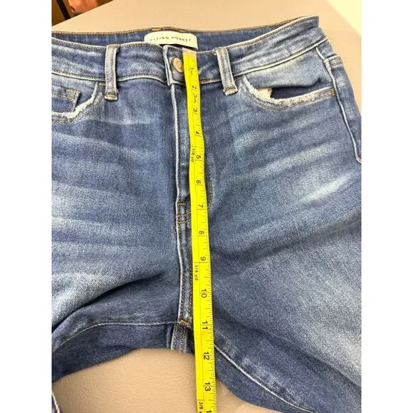 Flying Monkey Distressed Flare Jeans Size 29 Medium Wash Stretch Denim - Picture 4 of 9